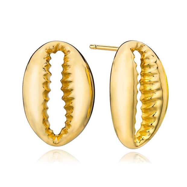 Uri Golden Cowrie Shell Earrings